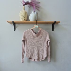 Express pink sweater top blouse long sleeves